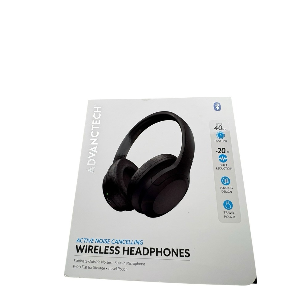 Advantech ANC Bluetooth Wireless Headphones 40hr Playtime Folding